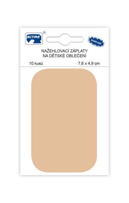 Nažehľovacie záplaty malé 10 ks v balení - režná